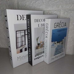 Trio de Livros Decorativos - Porta Objetos Décor Minimalista - comprar online