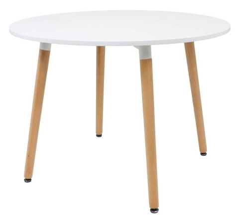 Mesa Eames Redonda Patas De Madera 100 Diametro