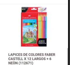 Lápices Faber Castell 12 colores + 6 Fluo