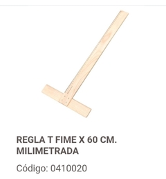 Regla T madera de 60cm