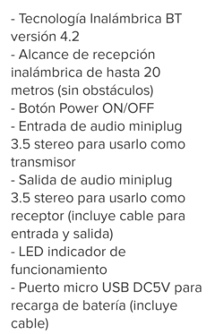 Transmisor y Receptor Bluetooth 3 en 1 Noga NG-rbt04 en internet