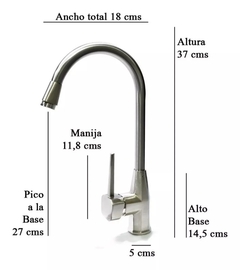 Grifería monocomando cuello cisne, satinado - comprar online