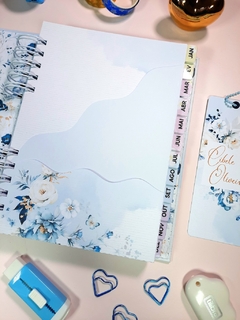 Agenda permanente Floral Azul - 1 dia por página tamanho A5 - comprar online