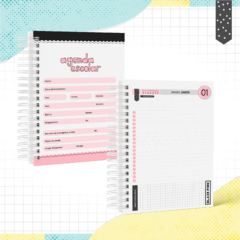 Agenda escolar permanente - 1 dia por página - Black Pink - comprar online