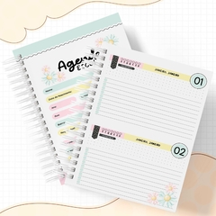 Agenda escolar permanente - 2 dias por página - Floral - comprar online