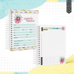 Agenda escolar permanente - 1 dia por página - Floral 01 - comprar online