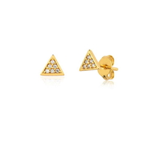 BRINCO DOURADO COM ZIRCONIA CRISTAL MINI TRIANGULO BVMTF-10856