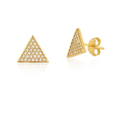 BRINCO DOURADO COM ZIRCONIA CRISTAL TRIANGULO BVMTF-10858