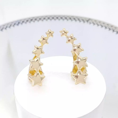 BRINCO EAR CUFF DE ESTRELAS NO OURO - comprar online