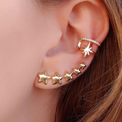 BRINCO EAR CUFF DE ESTRELAS NO OURO na internet