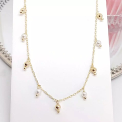 CHOKER DE MINI PEROLAS E BOLINHAS CHVM078-O