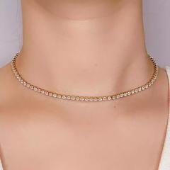 CHOKER RIVIERA CRISTAL OURO