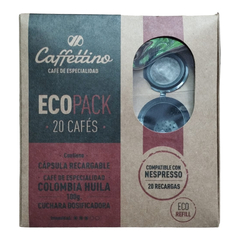 Capsula Recargable Caffetino + Cafe Colombia + Cuchara Dosif - comprar online