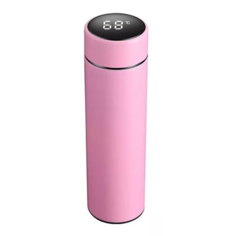 Botella Termica 500Ml Sensor Temperatura Rosa