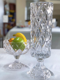 Vaso Cristal Deli Diamond Transparente 41cm Lyor