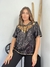 BLUSA LENTEJUELAS CUELLO COMBINADO DORADO VTK311 - comprar online