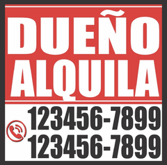 Cartel Dueño Vende/Alquila - comprar online