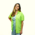 Camisa de botão Viscose Verde limão Lisa - Belis - comprar online