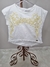 Blusa Infantil Branca com Amarela e Strass no Tamanho 6 - Petit Cherie