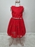 Vestido Infantil Vermelho com Tule, Lantejoulas e PomPom Happy no Tamanho 6 - Mon Sucré