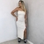 VESTIDO MIDI COM FENDA BRANCO - Borlone Store