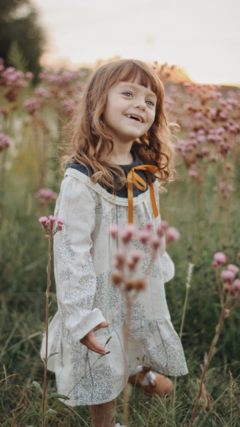 Vestido Boho Estampa bosque lazo mostaza - Cocomelon Mayorista