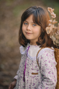 Vestido Liberty lazo morado baby