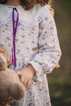 Vestido Liberty lazo morado baby - Cocomelon Mayorista