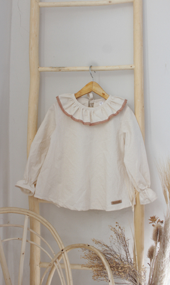 Blusa Crudo Puntilla Ocre