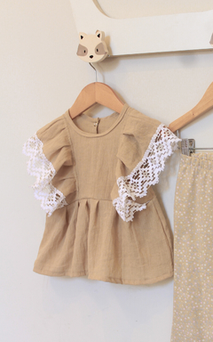 Blusa Beige puntillon