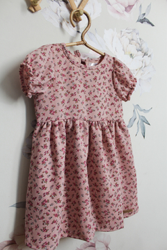 Vestido manga balloon Liberty Rosa