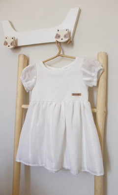 Vestido Voile bordado Blanco - comprar online