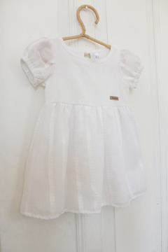 Vestido Voile bordado Blanco - tienda online