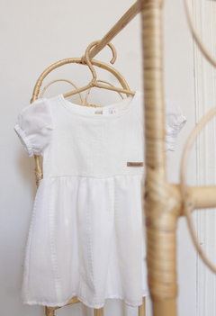 Vestido Voile bordado Blanco - comprar online