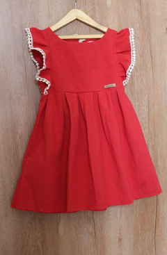 Vestido Rojo volados puntilla - Cocomelon Mayorista