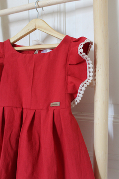 Vestido Rojo volados puntilla - comprar online