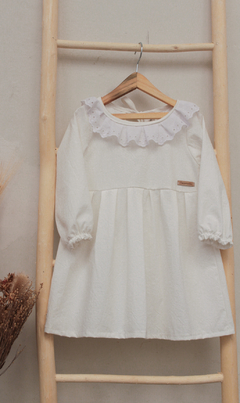 Vestido Blanco Broderie manga larga - Cocomelon Mayorista