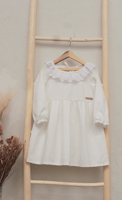 Vestido Blanco Broderie manga larga