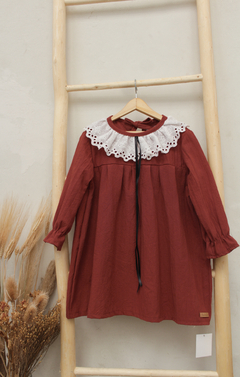 Vestido Carmin Broderie lazo - tienda online