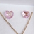 Imagem do Brinco Prata com Coração de Zircônia Rosa - Hipoalergênico - 2 vezes mais ouro