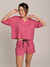 Pijama Poa Blusa Cropped Com Shorts e Laço De Cetim - los wear