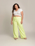 Calça Pantalona Moletom Neon Plus Size