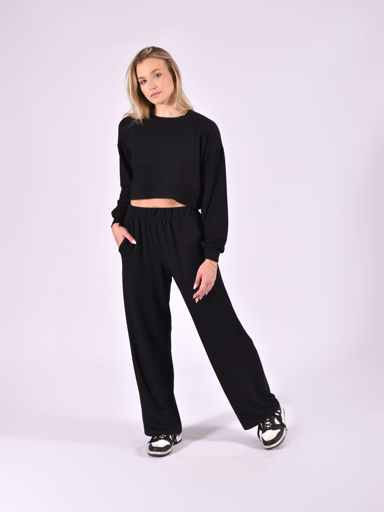 Conjunto Top Cropped Calça Pantalona - Malooh Store