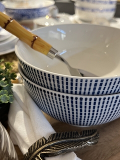 Bowl Atlantis Azul e Branco - Pacco Home  Decor