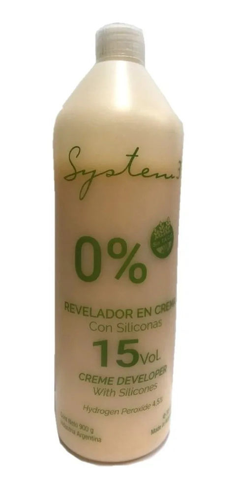 System 3 0% Amoníaco Revelador Crema Con Silicona 15 Vol 900ml