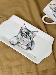 juego taza y bandeja gatito - comprar online