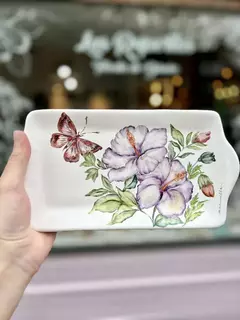 Juego bandeja rosas chinas y taza colibrí - comprar online