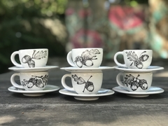 taza y plato café expreso porcelana - comprar online