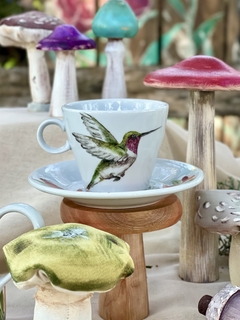 Taza y plato colibrí 280 ml - comprar online