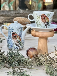 Taza y plato colibrí 280 ml - Las Rupertas